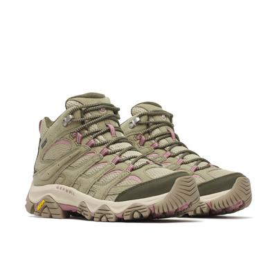 Wanderschuh MERRELL "MOAB 3 MID GORE-TEX", Damen, Gr. 42, olivine, Leder, Schuhe Wanderschuh, wasserdicht dank Gore-Tex Membrane