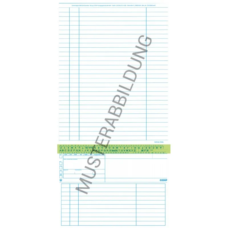 Karteitaschen Simplex, Cedip, Standard (250 Stück) Grün CD104120