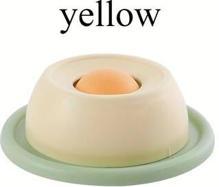 Uplift Treasures Interactive Cat Slow Feeder Toy Non Tipping Snack Plate yellow