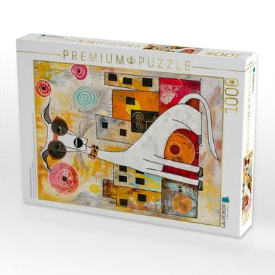 CALVENDO Puzzle Pop-Art Hund in leuchtenden Farben | 1000 Teile Lege-Größe 64x48cm Foto-Puzzle für glückliche Stunden