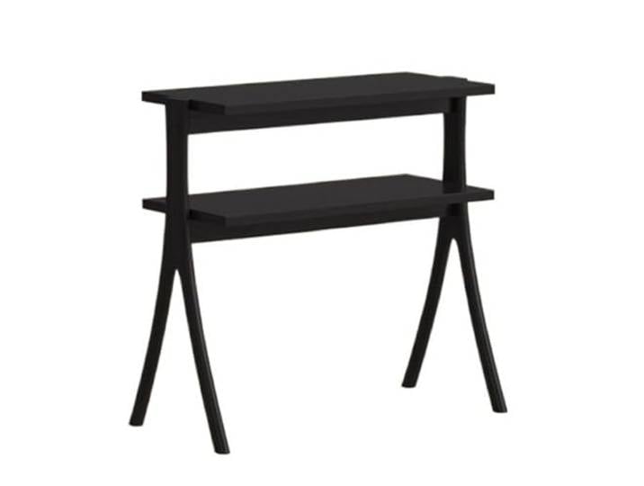 9bbhfJw4R Couchtisch im Landhausstil Doppelschichtiger Sofa-Beistelltisch aus Holz(Schwarz)