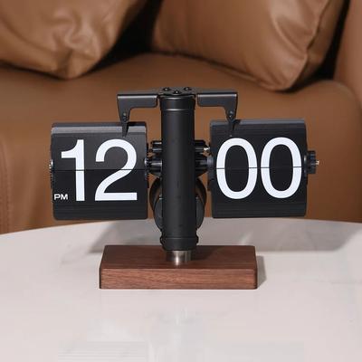 Uplift Picks Luxury Silent Automatic Flip Desk Clock Minimalist Modern Table Decor black