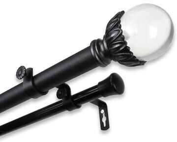 InStyleDesign Cassava Adjustable Double Curtain Rod with Resin Finials
