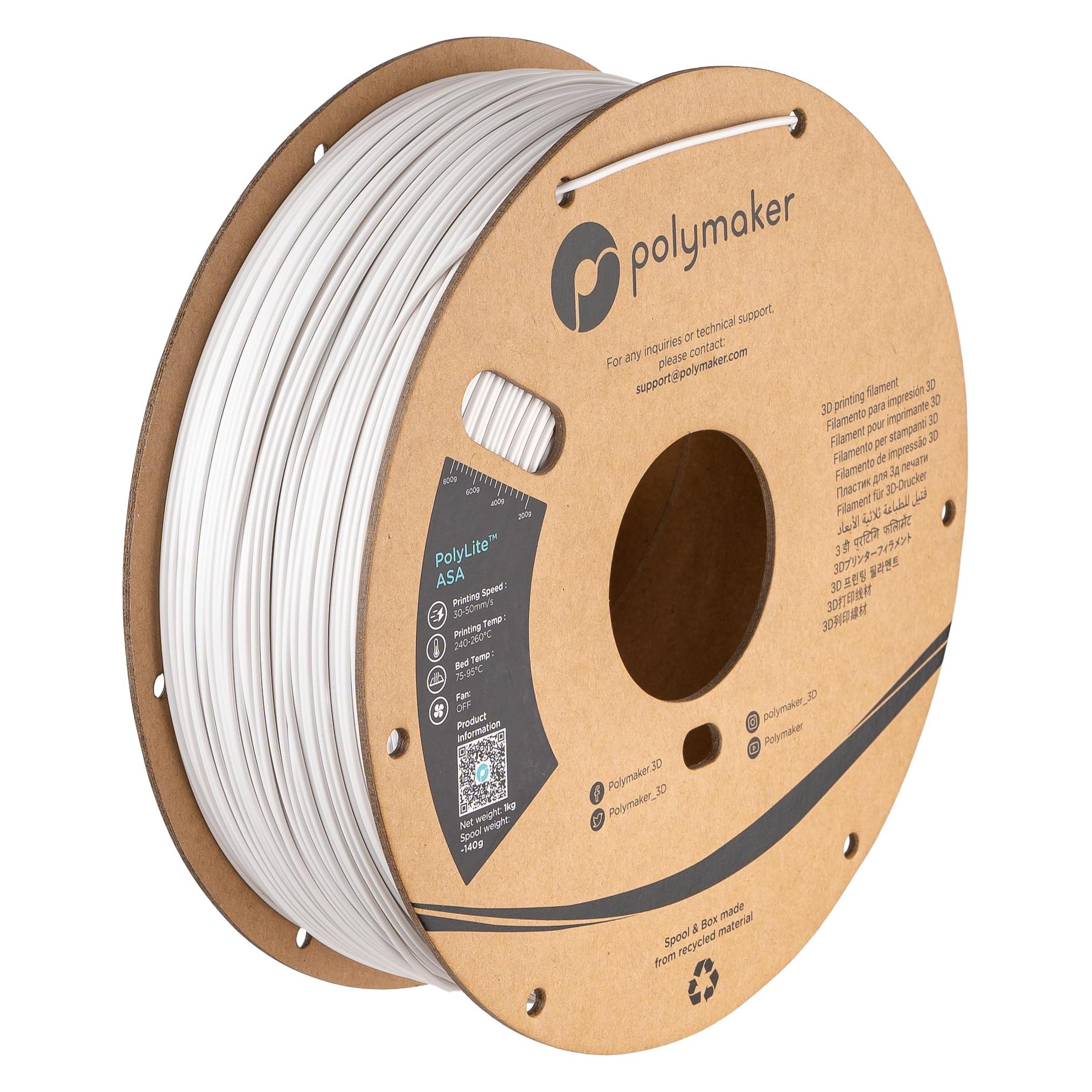 Polymaker PF01002 PolyLite Filament ASA UV-beständig, witterungsbeständig, hitze (ASA, 1.75 mm, 1000 g) (PF01002)