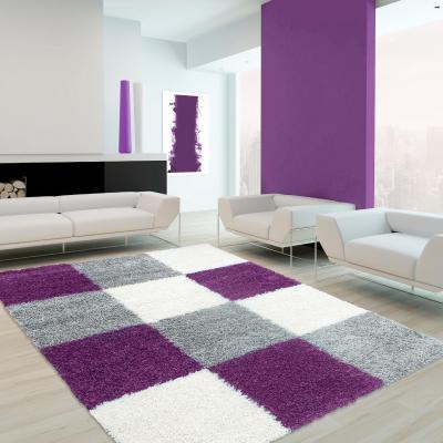 Ayyildiz Teppiche "Life Shaggy 1501" rechteckig 30 mm Höhe Langflor, robust, Karo, Wohnzimmer