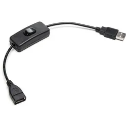 USB 2.0 DC-Kabel mit Schalter, A Stecker - A Buchse, 0,25m schwarz