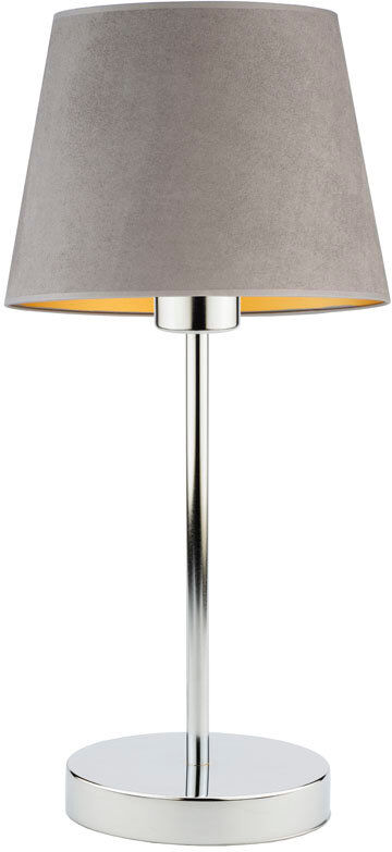 Canora Grey Alekper Metal Desk Lamp Chrome Base/Grey/Gold Shade 41.5cm H X 19.5cm W X 19.5cm D