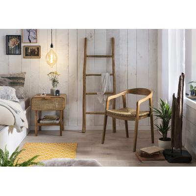 Leiterregal SIT "Limassol aus recyceltem Teakholz mit 4 Sprossen", beige (natur), Regale, Leiterregal, Handgefertigte Dekoleiter aus natürlich gewachsenem Teakholz