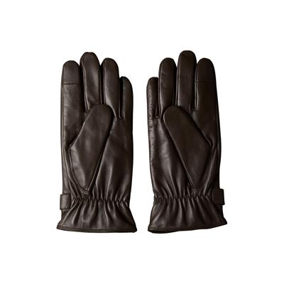 Lederhandschuhe CALVIN KLEIN JEANS "LOGO STRAP SMOOTH LEATHER GLOVES", Herren, Gr. L, braun (schwarz coffee), Schafsleder, Handschuhe, Perfekt für den Alltag