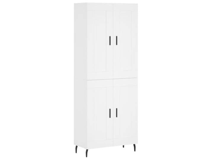 KKgypkn Highboard Weiss 69,5x34x180 cm Holzwerkstoff Stabil, Eisenbeine, Viel Stauraum, Mit Tueren, Wohnzimmer Schrank