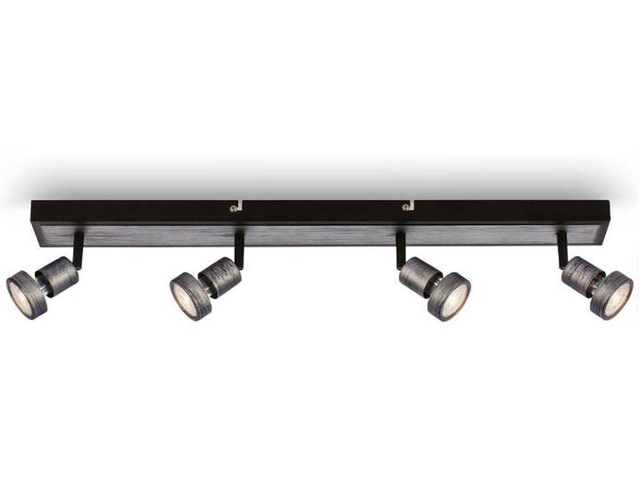 LED Deckenleuchte Deckenlampe Spot schwenkbar 4xGU10 4,9W Antik Silber Briloner