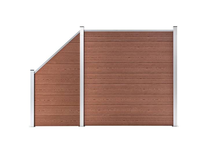 vidaXL WPC Zaun-Set 1 Quadrat + 1 Schräge 273x186 cm Braun