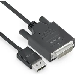 Purelink IS2011-020 Videokabel-Adapter DisplayPort DVI-D (2 m), Videokabel, Schwarz
