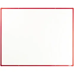 Whiteboard, Magnettafel, mit Keramikoberfläche boardOK, 1500 x 1200 mm, roter Rahmen