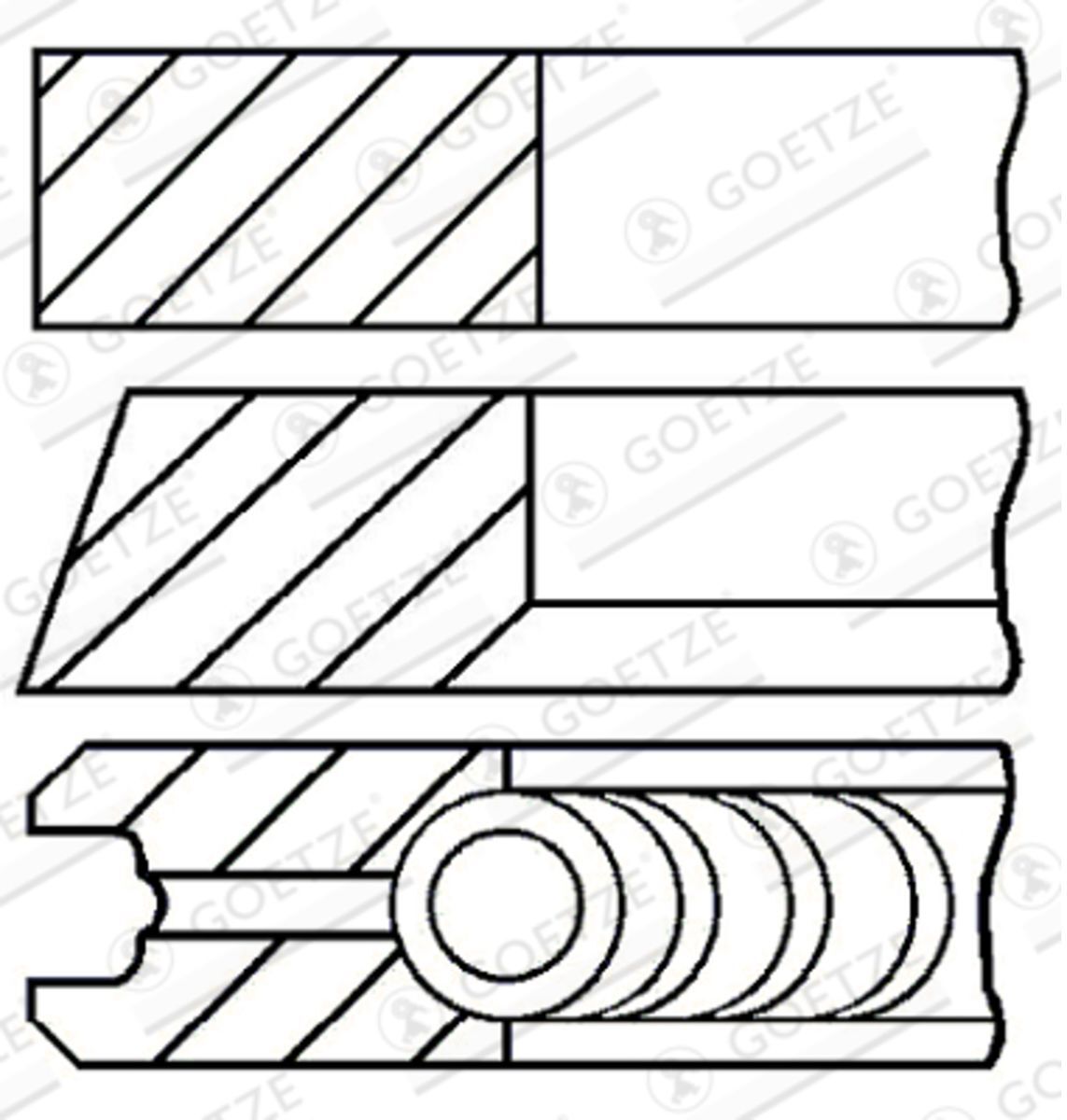 Engine Kolbenringsatz GOETZE 08-114900-00