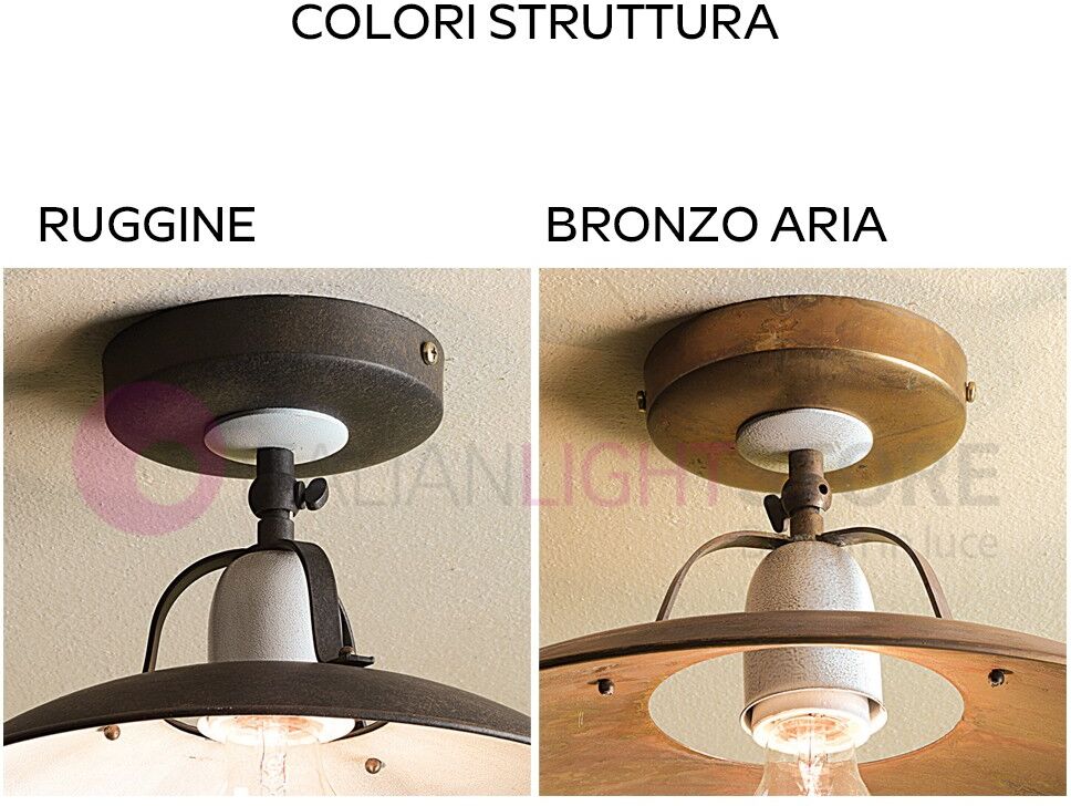 Fonso Plafoniera Lampada Soffitto A 3 Luci Rustica Country