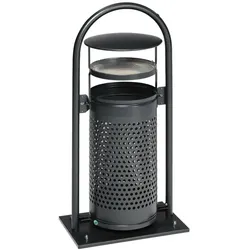 Standascher VAR RB 002 Rohrbogenständer 65 L antiksilber Kopfteil antiksilber, formschön, für 60/70 L Müllsäcke