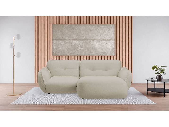 Ecksofa BETYPE Be Fluffy , beige (cream), B:269cm H:87cm T:184cm, 100% Polyester, Sofas, Ecksofa, Softes Sitzgefühl, moderne Kedernaht, hochwertiger Bezug