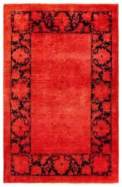 Overton "Vibrance, One-of-a-Kind Hand-Knotted Area Rug - Orange, 3' 10"" x 6' 3"" - 3' 10"" x 6' 3"""