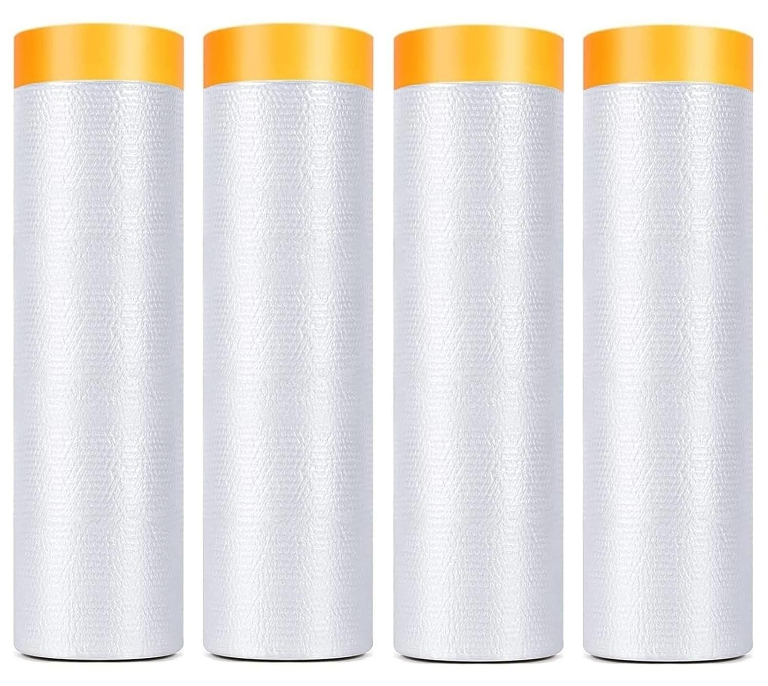 4 stuks plastic afdekfolie met tape voor bescherming tijdens het schilderen