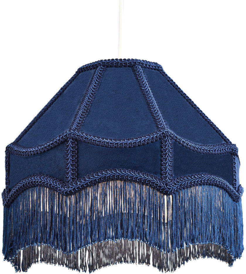Mercer41 19 cm H Empire Velvet Lamp Shade ( No Direct Attachment Method ) Midnight Blue 19cm H X 30cm W X 30cm D
