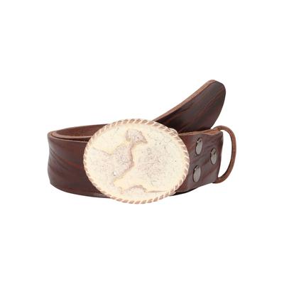 Ledergürtel RETTUNGSRING GÜRTEL, Damen, Gr. 85, braun (dunkelbraun), Leder, unifarben, Gürtel Ledergürtel, austauschbare Schließe »Neustadt Rosé Mit Swarovski-Kristall veredelt«
