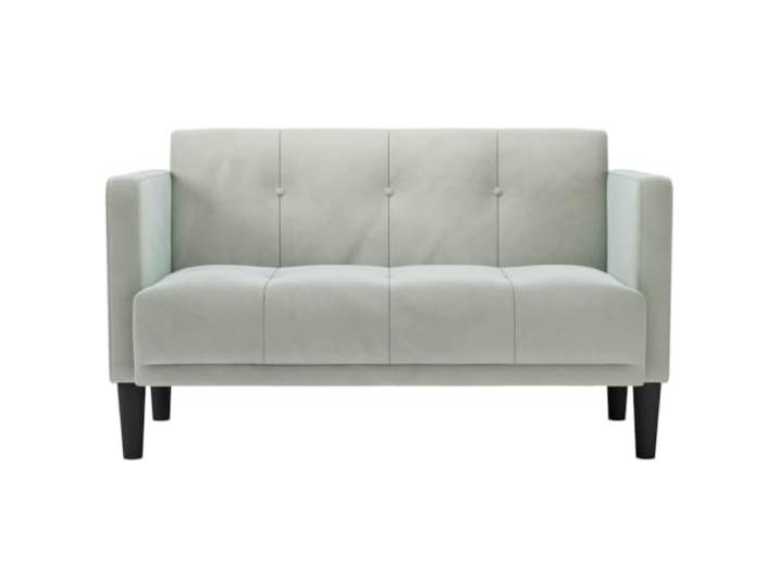 KTHLBRH Sofa Sofa hellgrau 111 cm aus Samt Schaumstoff und Federn, Rahmen aus Sperrholz, 110 kg pro Sitz, für Wohnzimmer