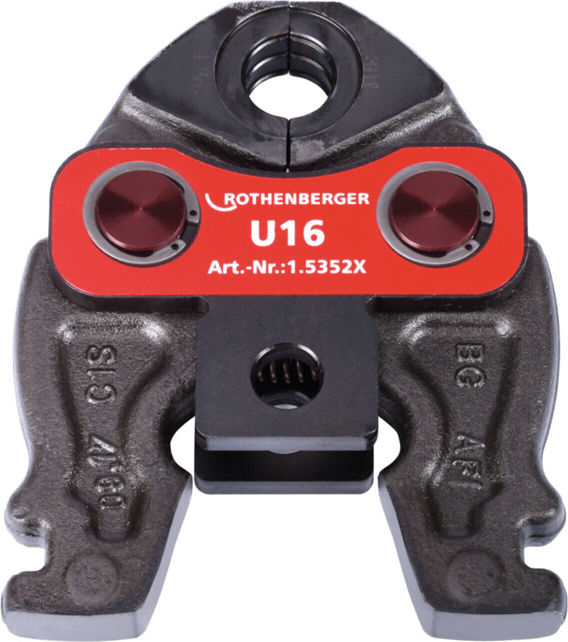Rothenberger Compact U16 Pressbacke aus Stahl zum Pressen von Rohrverbindungen aus Kupfer und Edelstahl, 015352X)