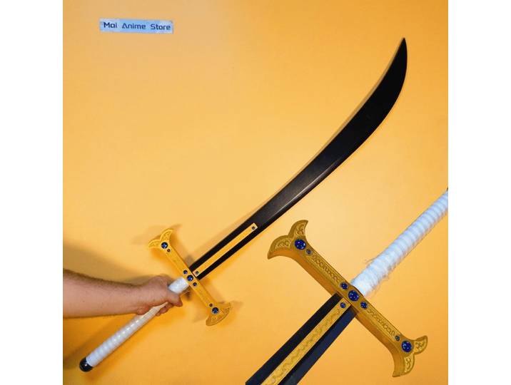 Dracule Mihawk Katana 43 pouces, pleine taille réelle, accessoire de Cosplay Anime samouraï, épée d'aigle, couteau de Ninja en bois, jouet non tranchant, cadeau