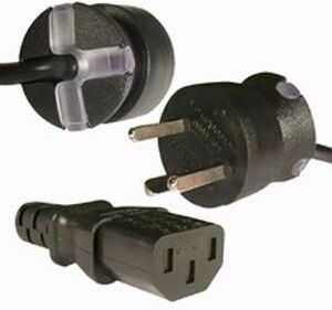 Mercodan SmarTplug Computer Power Cable 2m Black - Danish Type K Plug to IEC C13, H05VV-F 3G 0.75mm², 10A 250V