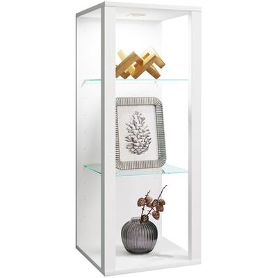 Wandregal VCM "Holz Glas Wandvitrine Wandregal Glasol MW", weiß, B:35cm T:35cm, Regale, Wandregal