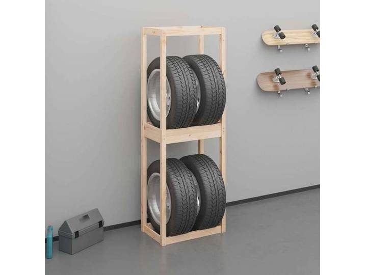 SALE 2026  Étagère industrielle Brun - Porte-pneus 63x40x180cm - bois de pin massif 1245199629989