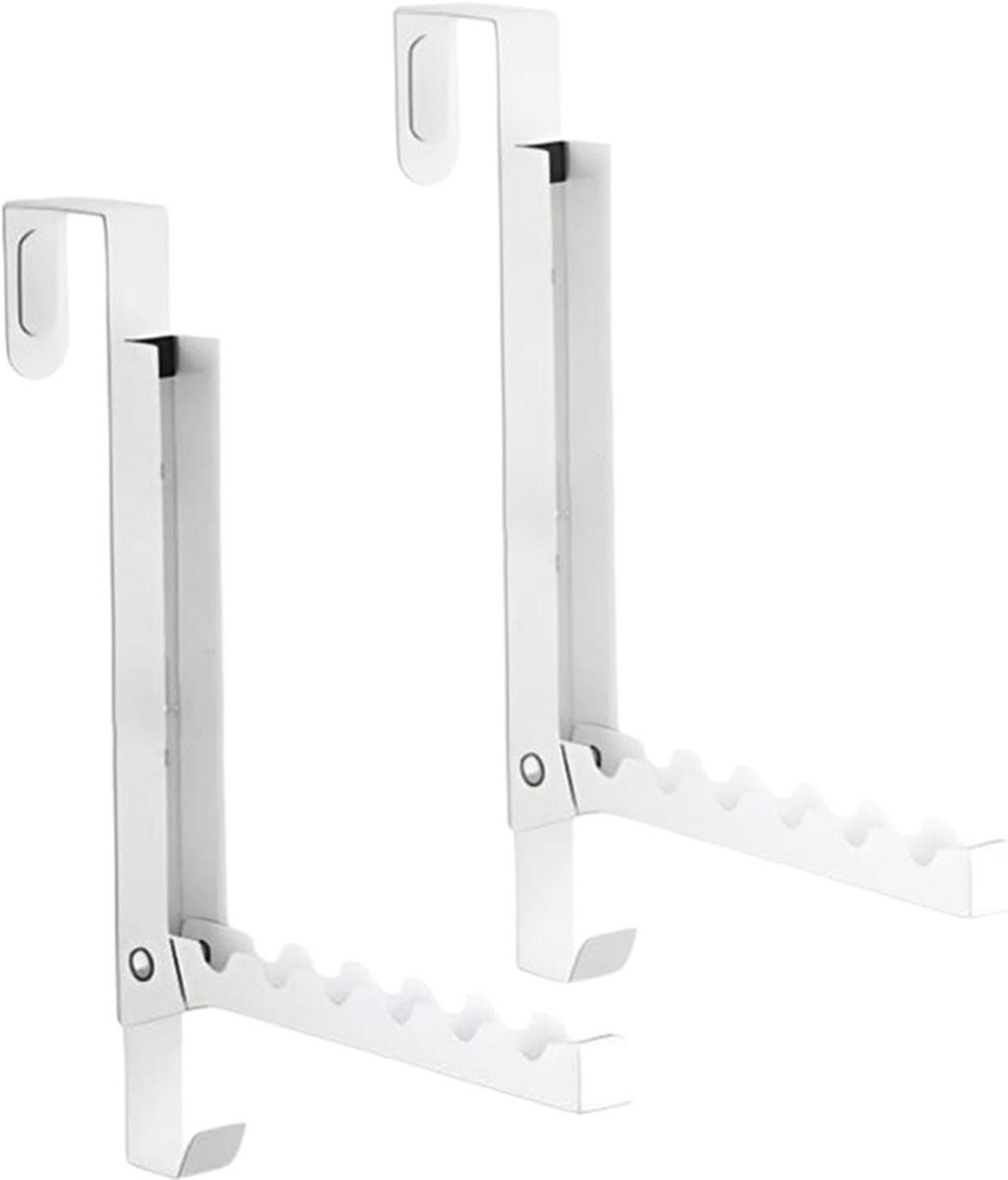 Set van 2 inklapbare deurhangers voor kleding in mat zwart