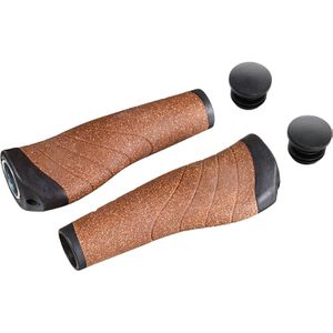 Ergotec Fahrradgriffe Faro, Ø 22 mm, City- & Trekkingbike, aus Kork und Aluminium, mit Handballenauflage, verschraubbar