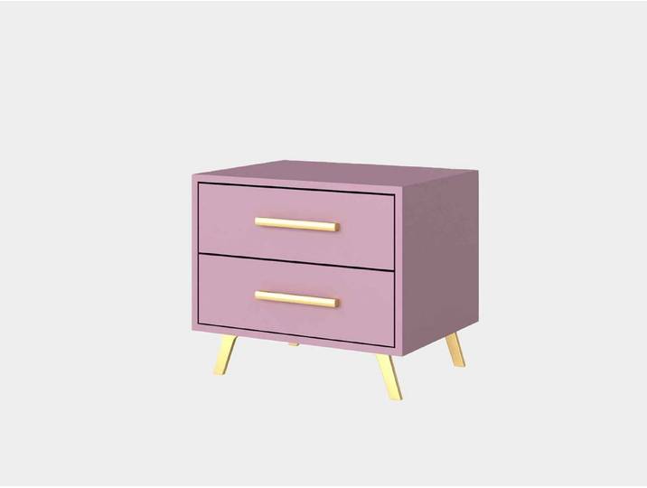 Masseno Nachttisch Masseno Nachttisch ELISE Nachtschrank für Schlafzimmer 54 cm lila