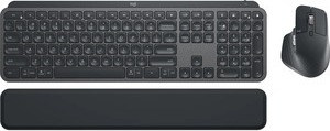 Logitech MX Keys Combo for Business Gen 2, Kabellos, RF Wireless + Bluetooth, Scherenschalter, QWERTY, LED, Graphit