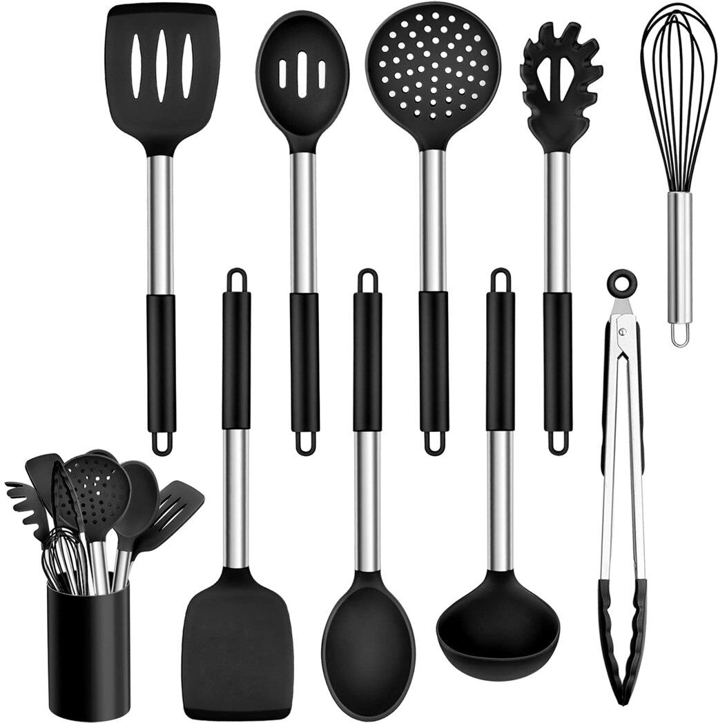 Belfry Kitchen Bukovno 10 Utensil Set Silver;Black