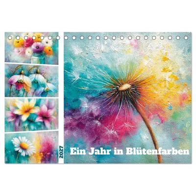 Ein Jahr in Blütenfarben (Tischkalender 2027 DIN A5 quer), CALVENDO Monatskalender