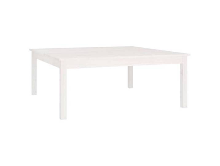 Couchtisch, Weiß, 100x100x40cm, Kiefer Massivholz Wohnzimmertisch, Holzrahmen, starke Tischplatte, minimalistisches Design, Montage gemäß Anleitung