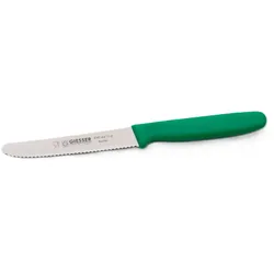 Allzweckmesser 11cm m. Wellenschliff m. grünen Kunststoffgriff – 20 Stk./Karton - Johannes Giesser