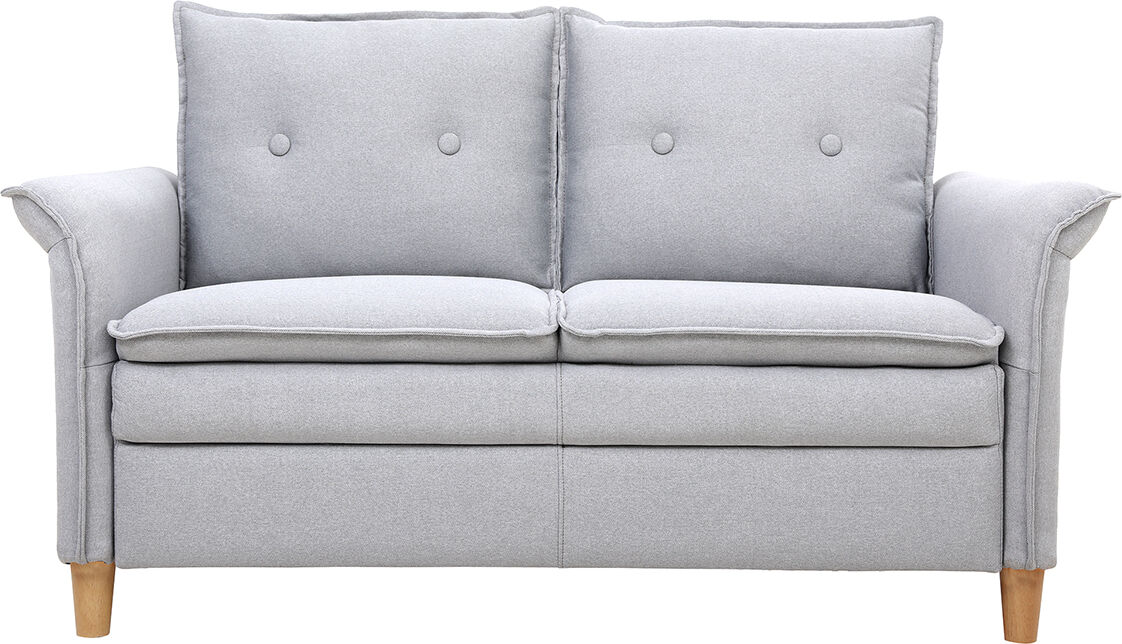Miliboo 2-Sitzer-Sofa aus hellgrauem Stoff CLIFF