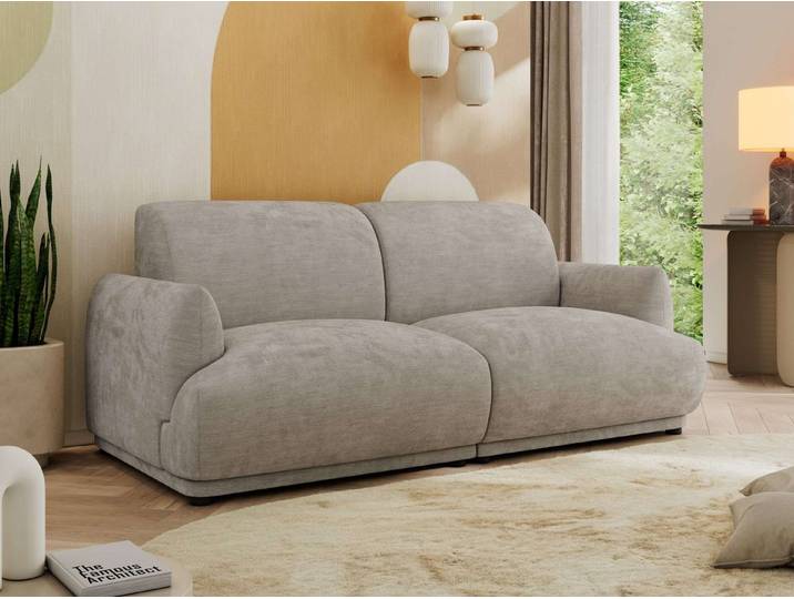 MKS MÖBEL Sofa PUNTA, Polsterbett 3-Sitzer, feststehend, HR-Schaum, Wellenfedern, modernes Design