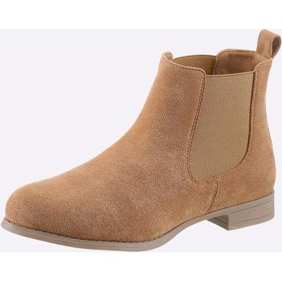 Stiefelette CASUAL LOOKS, Damen, Gr. 39, braun (camel), Textil, Schuhe Stiefelette
