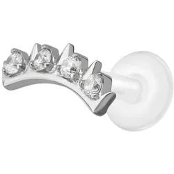 PTFE Labret mit Innengewinde + Titan-Aufsatz KRONE