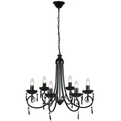 Helloshop26 - Klassische Pendelleuchte elegantes Design 55,5 x 46 cm luxuriöses Ambiente schwarzes Acryl 02_0046225