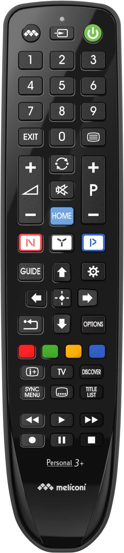 Telecomando tv Meliconi 806074 GUMBODY Personal 3+ Black