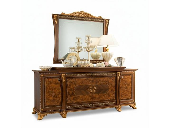 Xlmoebel Sideboard Italienisches Massivholz-Möbelset mit eleganter Kommode und Spiegel (Kommode + Spiegel, 2 St., Kommode + Spiegel), Hergestellt in Europa