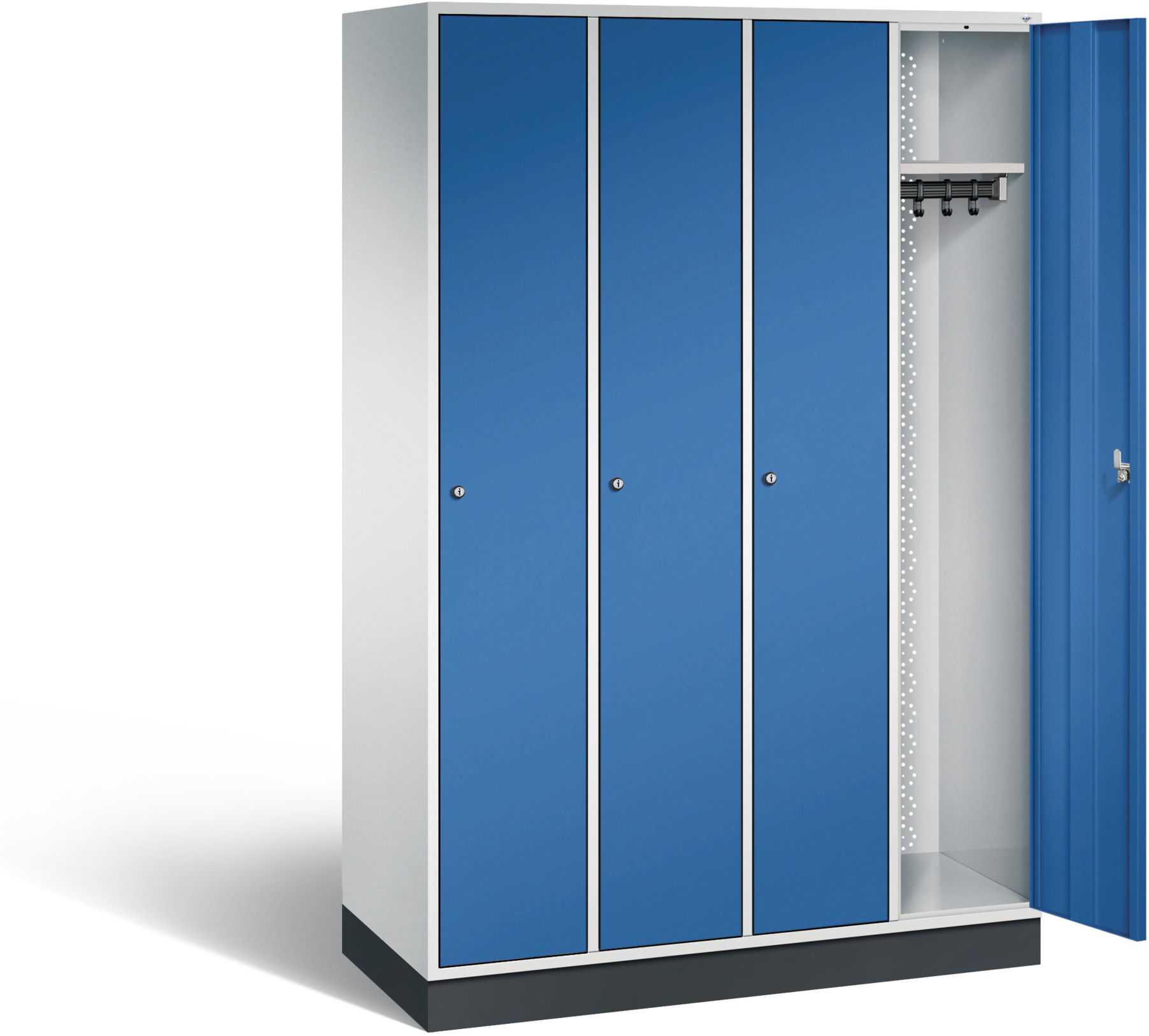 C+P Garderobenschrank Intro, H1950xB1220xT490mm, Front Enzianblau, Korpus Lichtgrau (8170-401) ; C + P Möbelsysteme (8170-401 S10005)