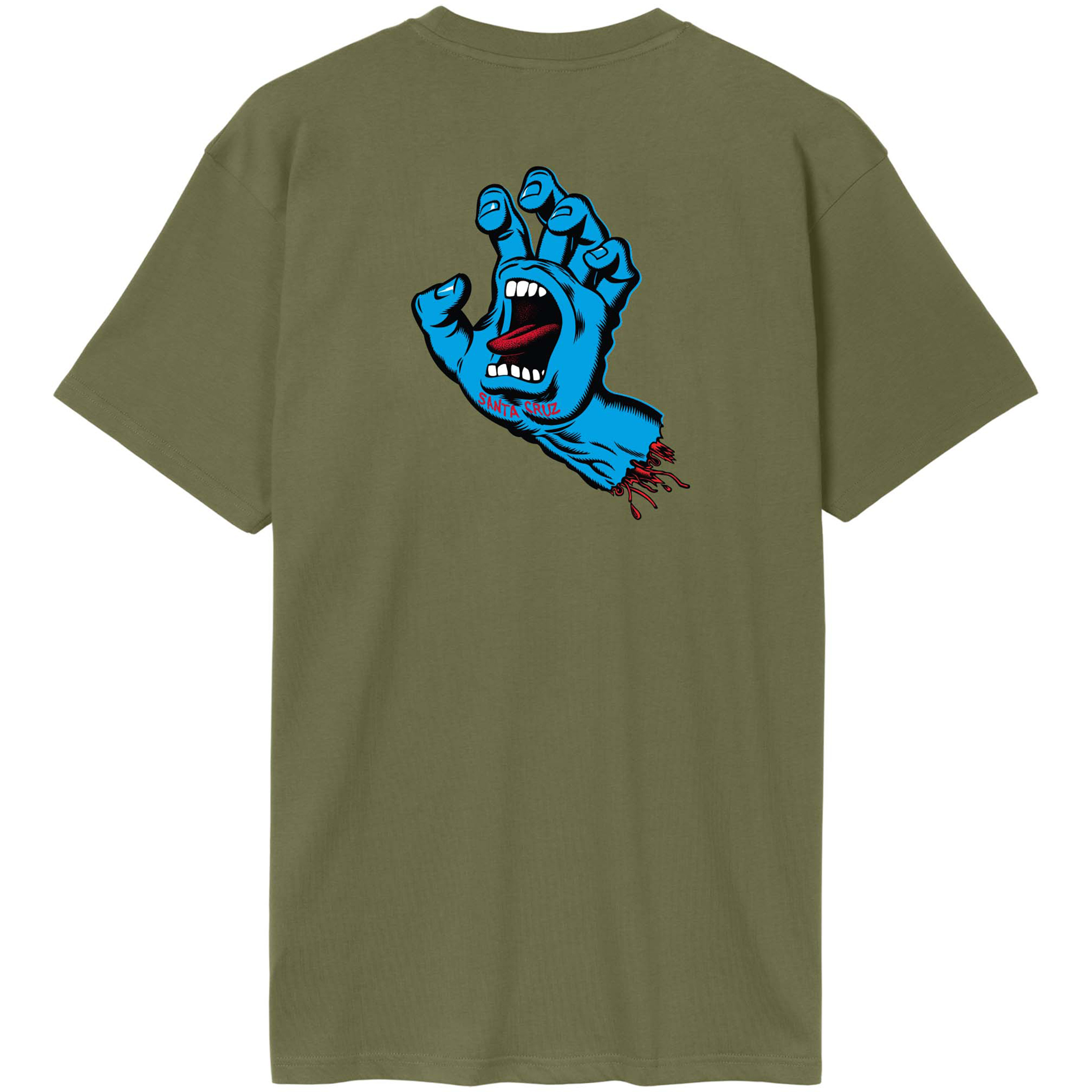 Santa Cruz Screaming Hand Chest Herren T-Shirts oliv Größe M Hautfreundlich