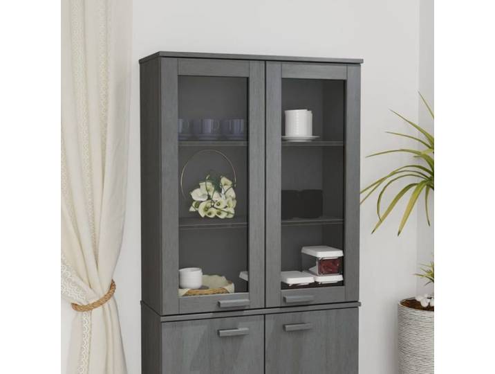 Dessus de buffet HAMAR-Meuble de rangement Gris foncé 85x35x100 cm Bois de pin